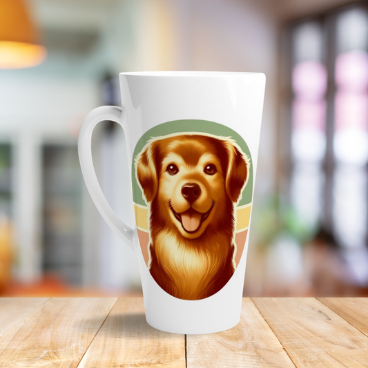 Vintage DogWhite Latte 17oz Ceramic Mug
