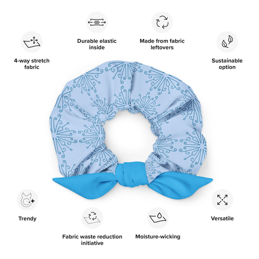 Blue Flakes Recycled Scrunchie