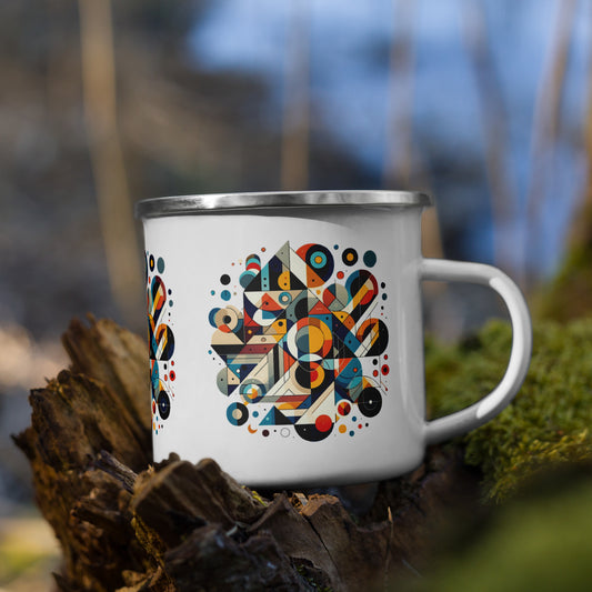 Geometric Harmony Enamel Mug