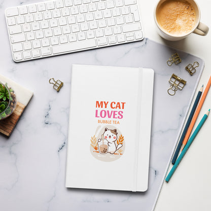 Bubble tea Cat hardcover bound notebook