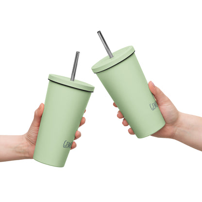 Gemini Insulated tumbler with a straw