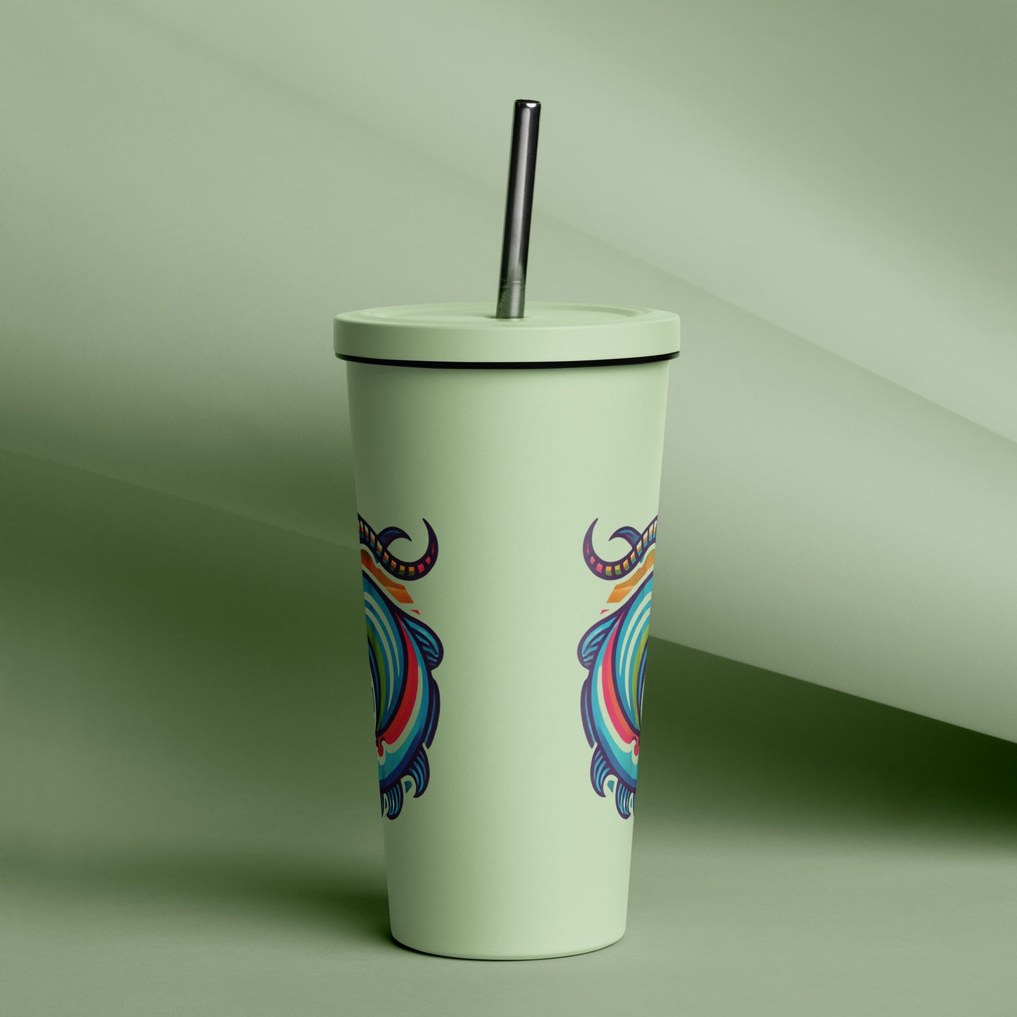 Perfector Insulated tumbler with a straw
