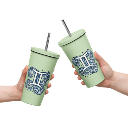 Gemini Insulated tumbler with a straw