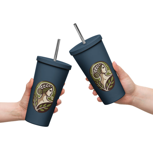Virgo Insulated tumbler with a straw