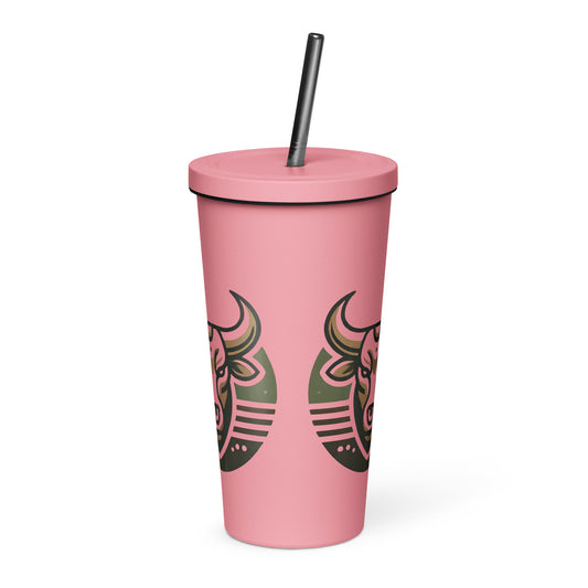 Taurus Insulated tumbler with a straw