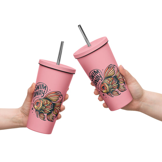 Swim Away! Insulated tumbler with a straw