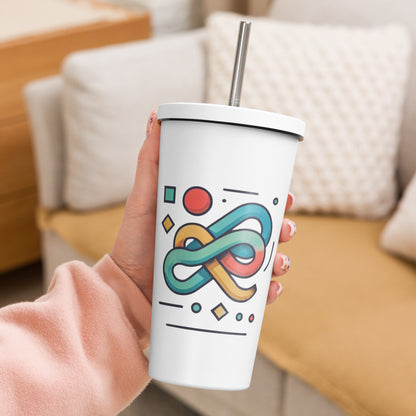 GeoMatrix Insulated tumbler with a straw