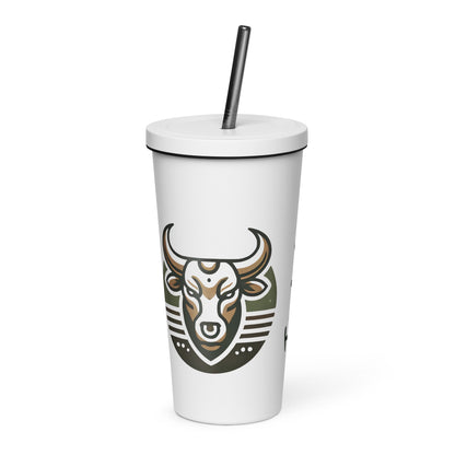 Taurus Insulated tumbler with a straw