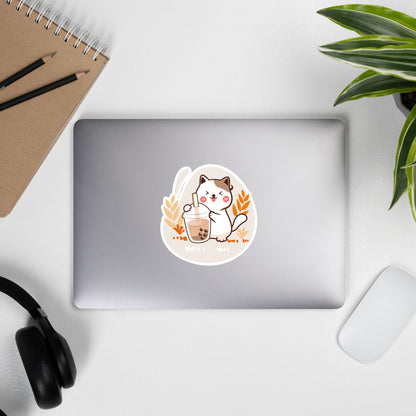 Bubble Tea Cat bubble-free stickers