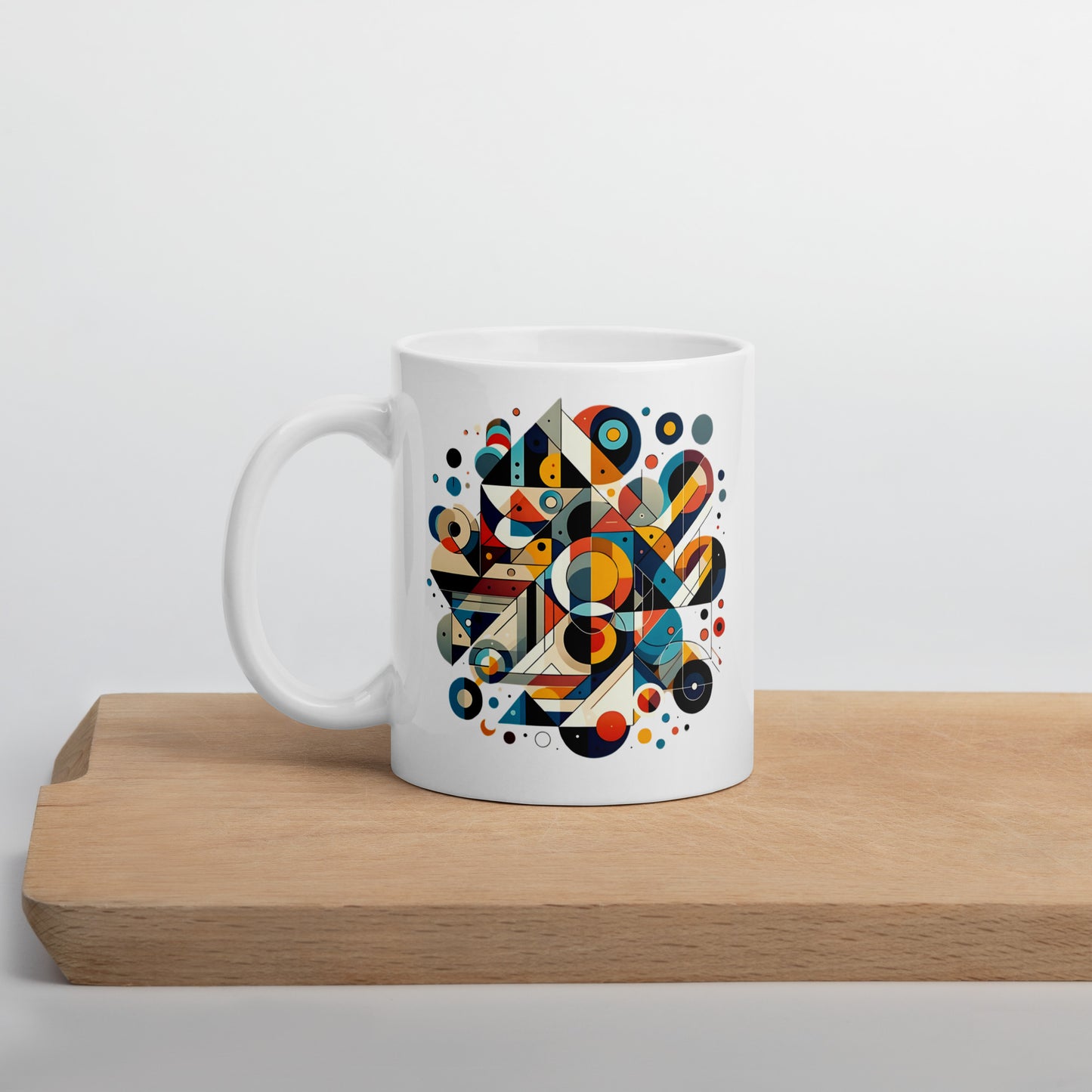 Geometric Harmony White glossy mug