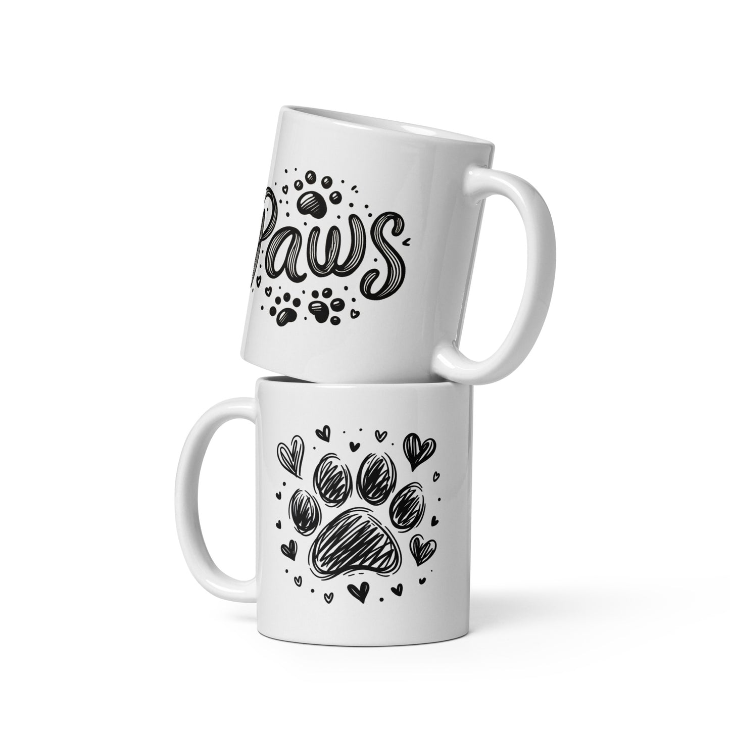 Paws! White glossy mug