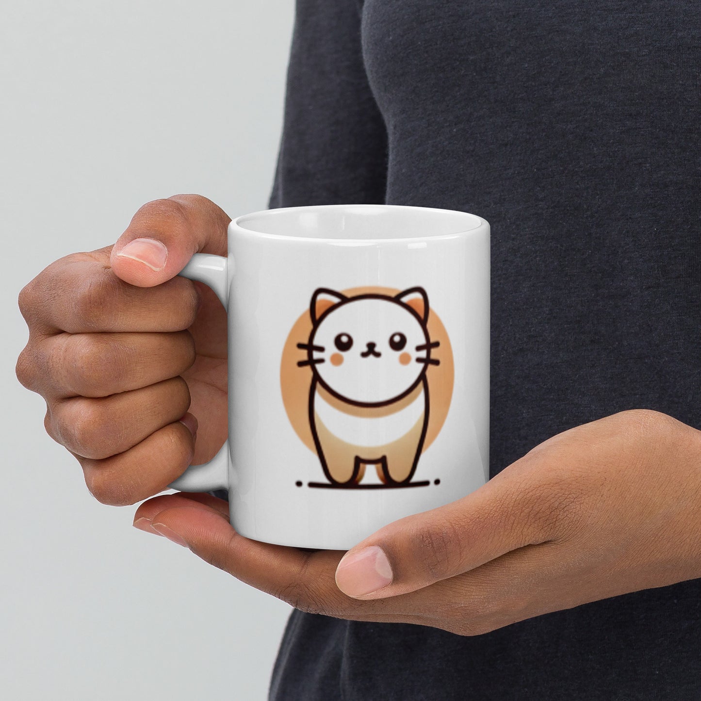 SunSet Kitty White glossy mug