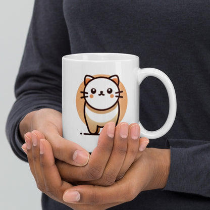 SunSet Kitty White glossy mug