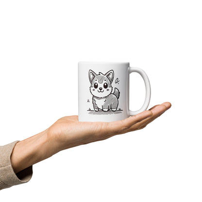 Corgi Cuteness White glossy mug