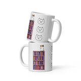 Bookish cat! White glossy mug