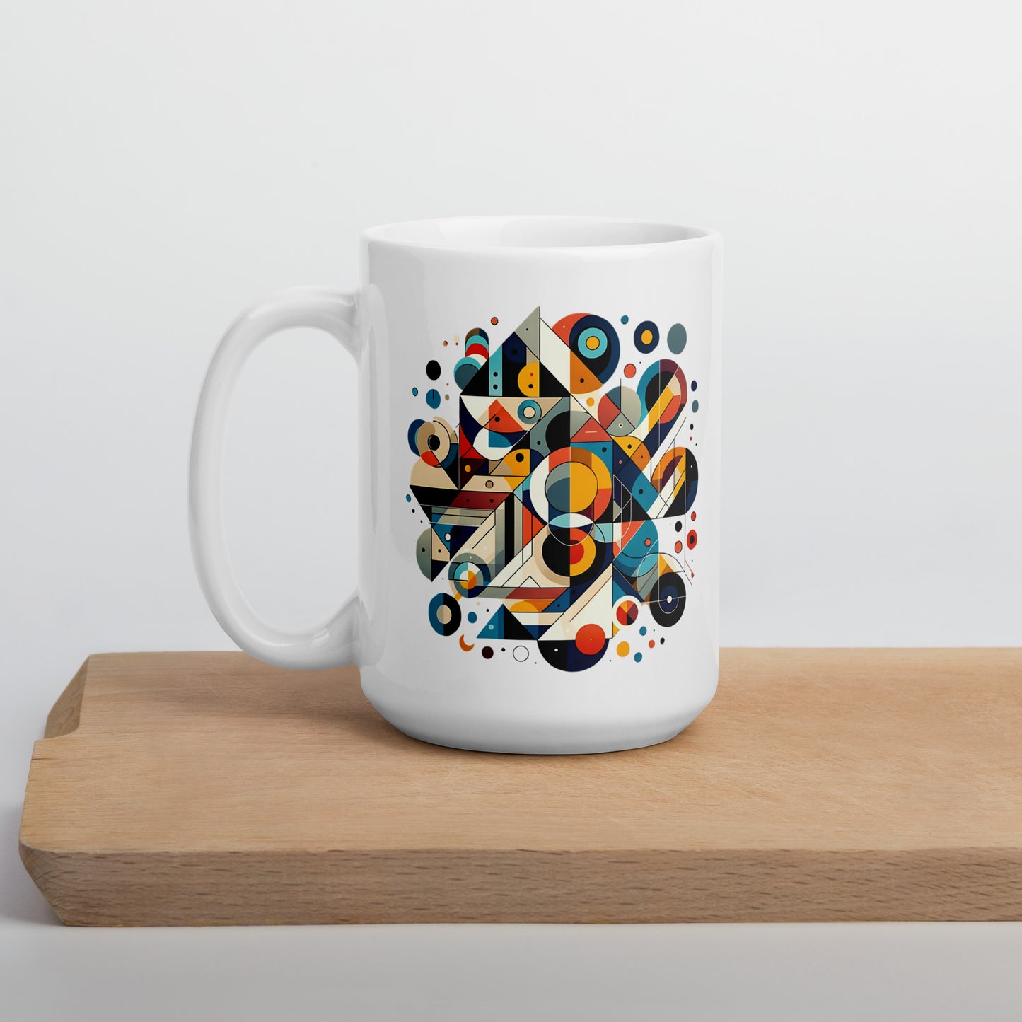 Geometric Harmony White glossy mug