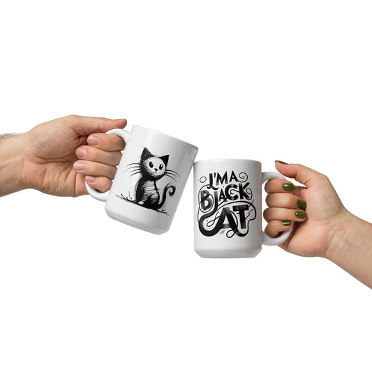 I'm a Black Cat! White glossy mug