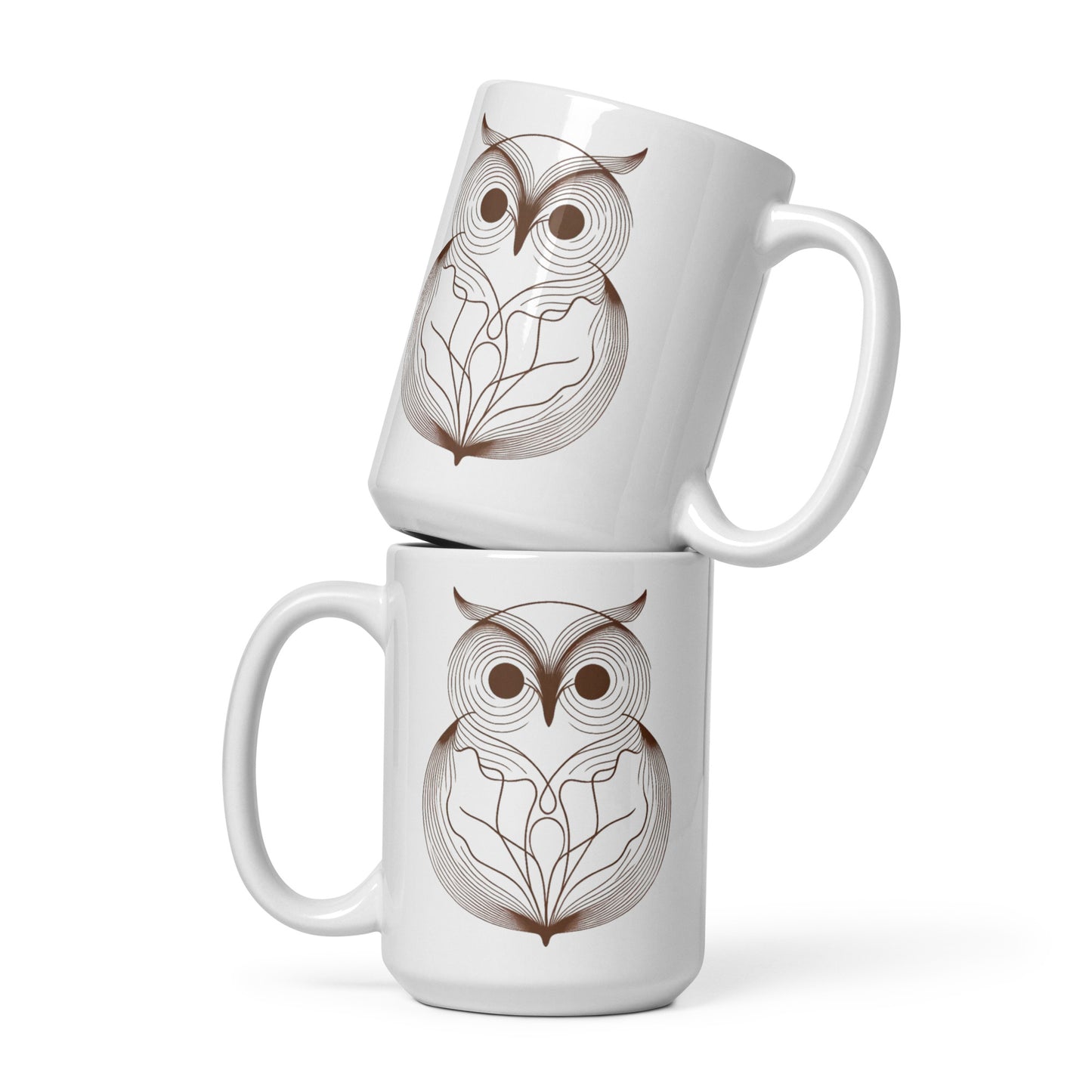 OakenOwl#1 White glossy mug