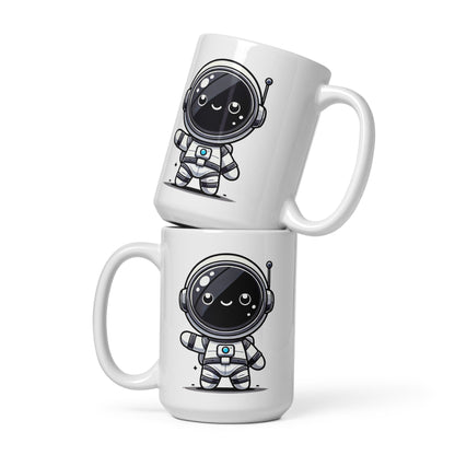 Starry White glossy mug