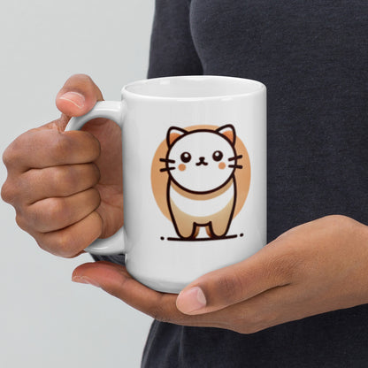 SunSet Kitty White glossy mug