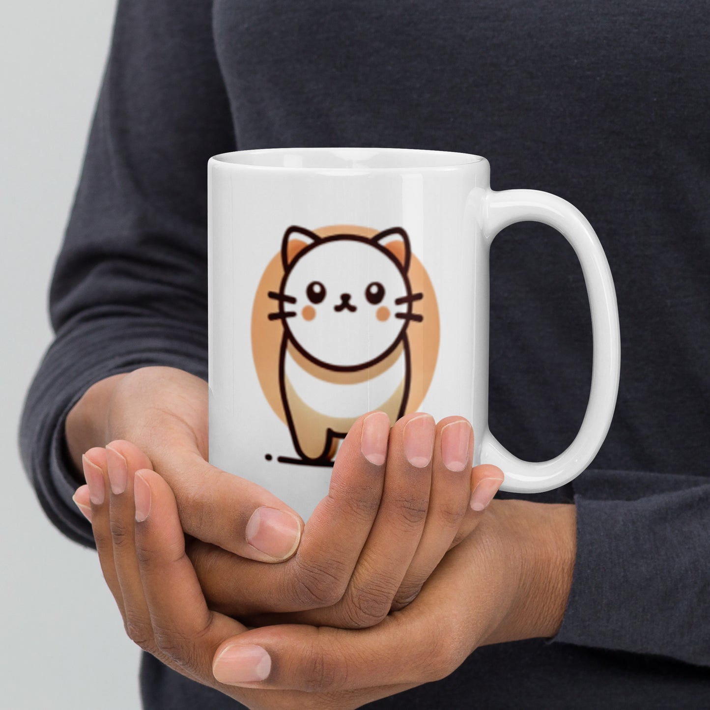 SunSet Kitty White glossy mug