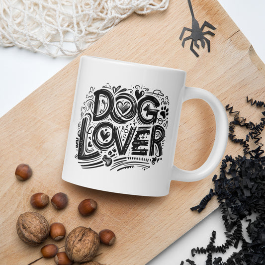 Dog Lover! White glossy mug