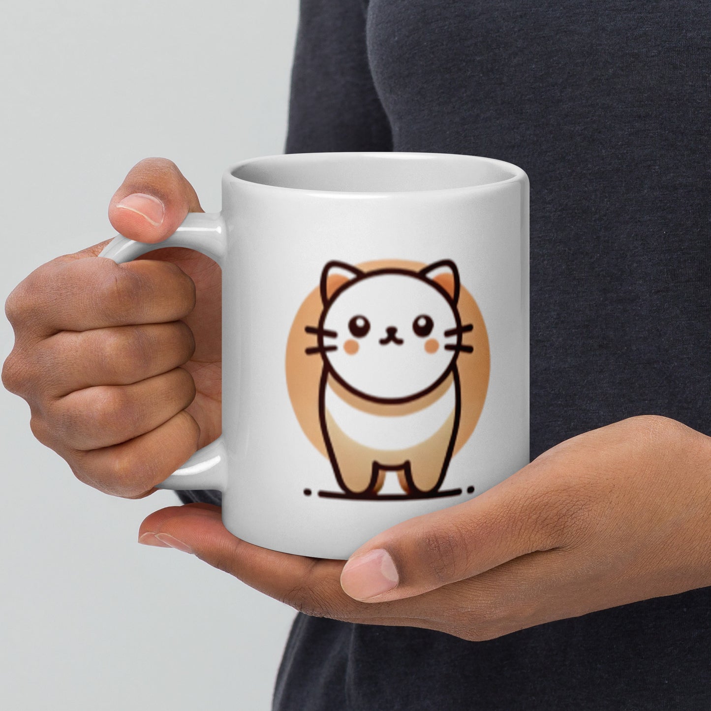 SunSet Kitty White glossy mug