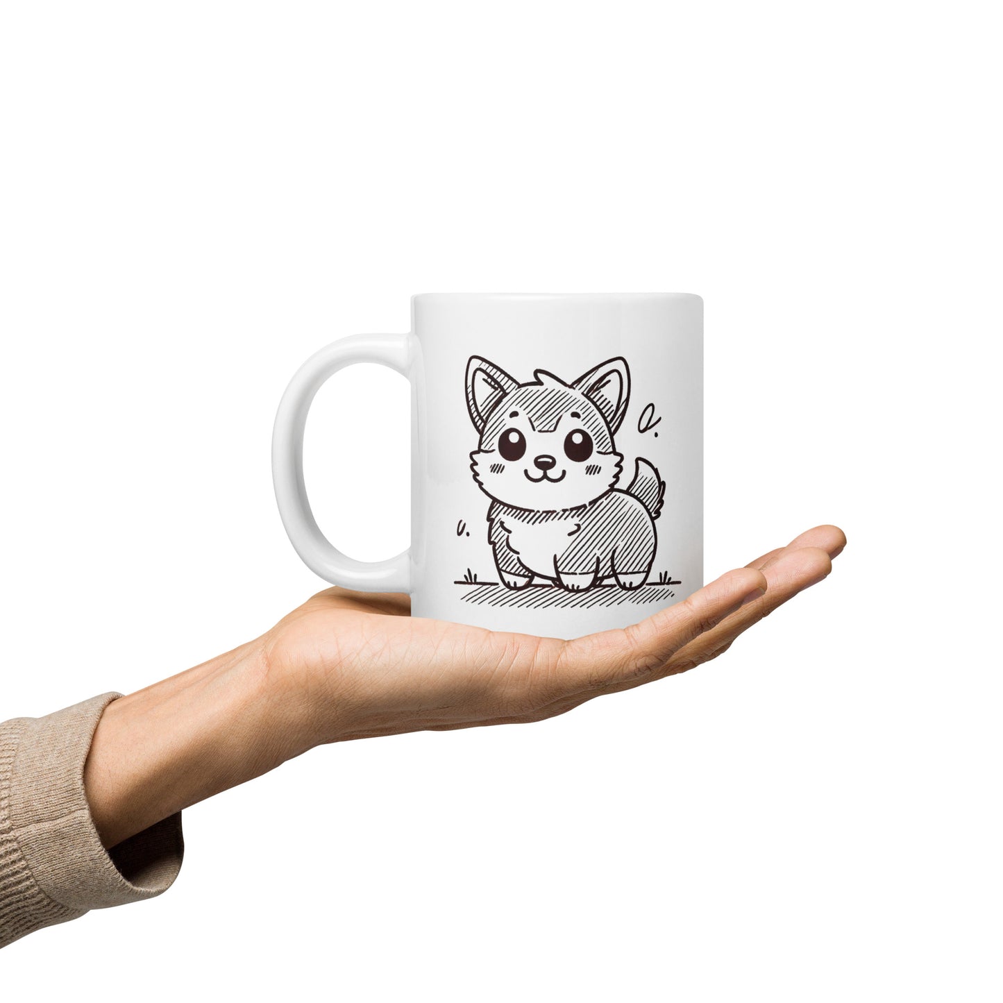 Corgi Cuteness White glossy mug