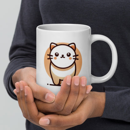 SunSet Kitty White glossy mug