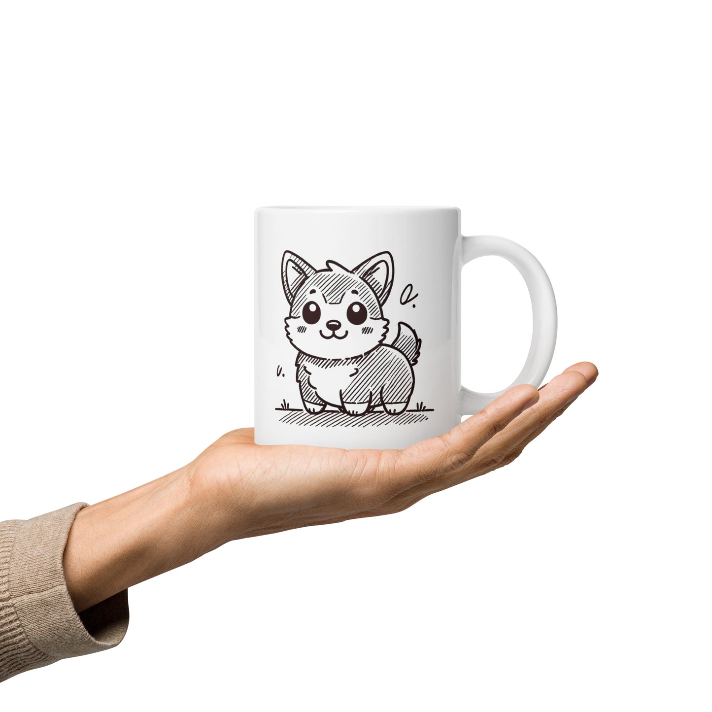 Corgi Cuteness White glossy mug