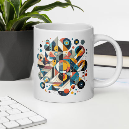 Geometric Harmony White glossy mug